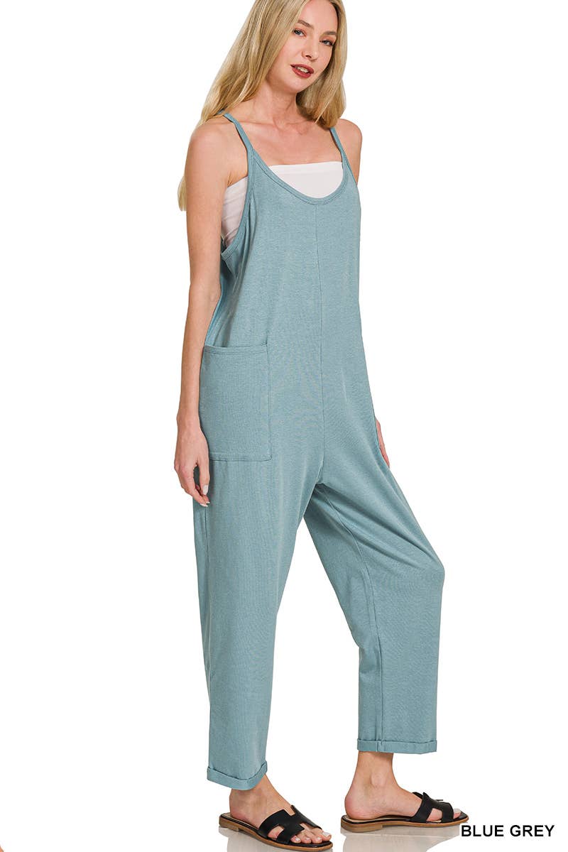 42POPS – Engroshandel Jumpsuit - Dame – Spaghetti-strop jumpsuit i bomuld med lommer14