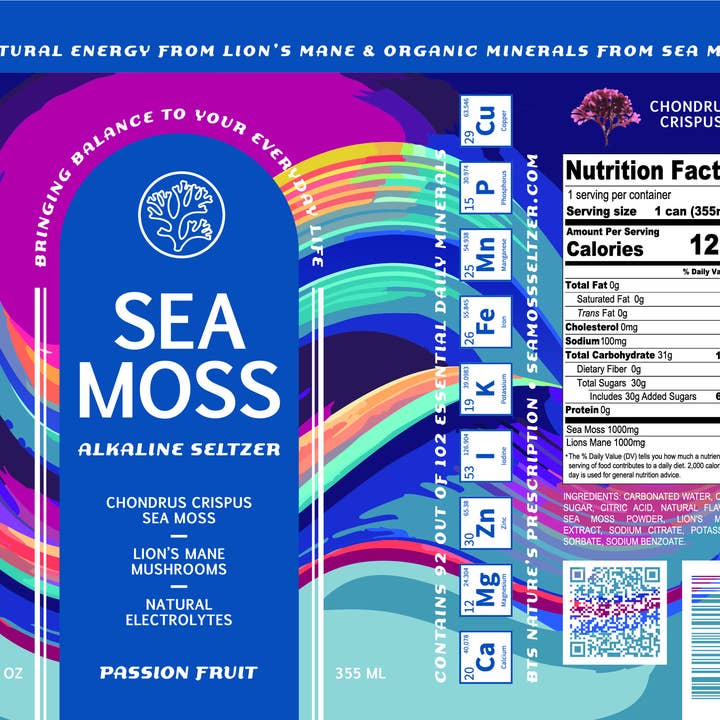 Sea Moss Seltzer - Wholesale Sparkling Water - Sea Moss Seltzer Passionfruit 2