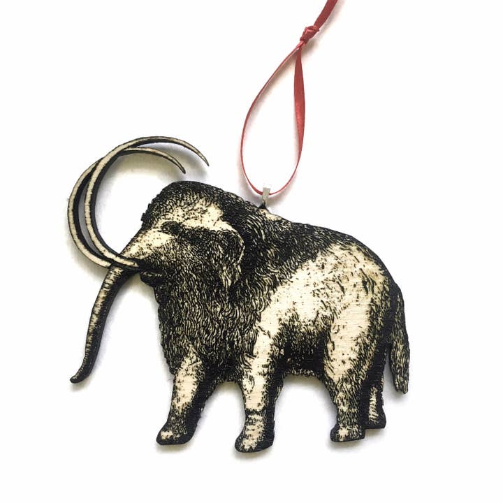 Wollmammut-Tierverzierung — ausgestorbener Elefant — Holz für den Großhandel von Toad Hill Farm