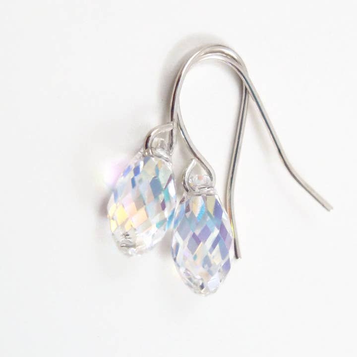Clear Ab Crystal Teardrop Earrings for wholesale by Love Your BlingĀ®