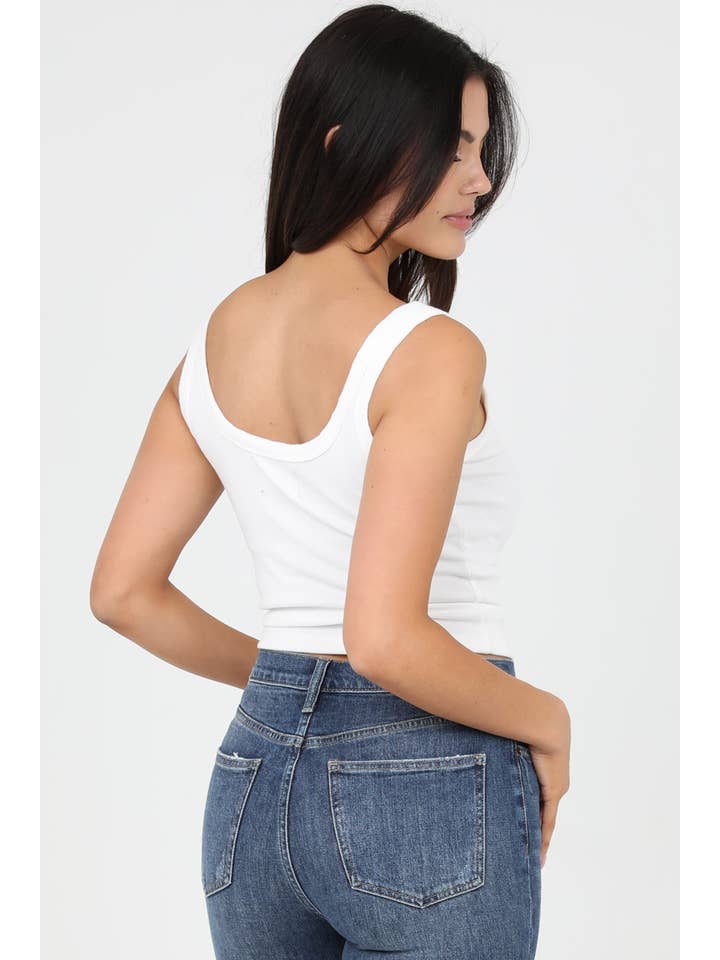 ANGIE - Wholesale Tank Top - Women's - X2DF9-ASIS NOTCH NECK RIB KNIT TANK TOP12