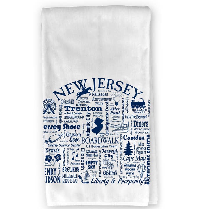 Serviette de cuisine New Jersey Destination - Où la vie vous emmène pour la vente par The Buffalo Works