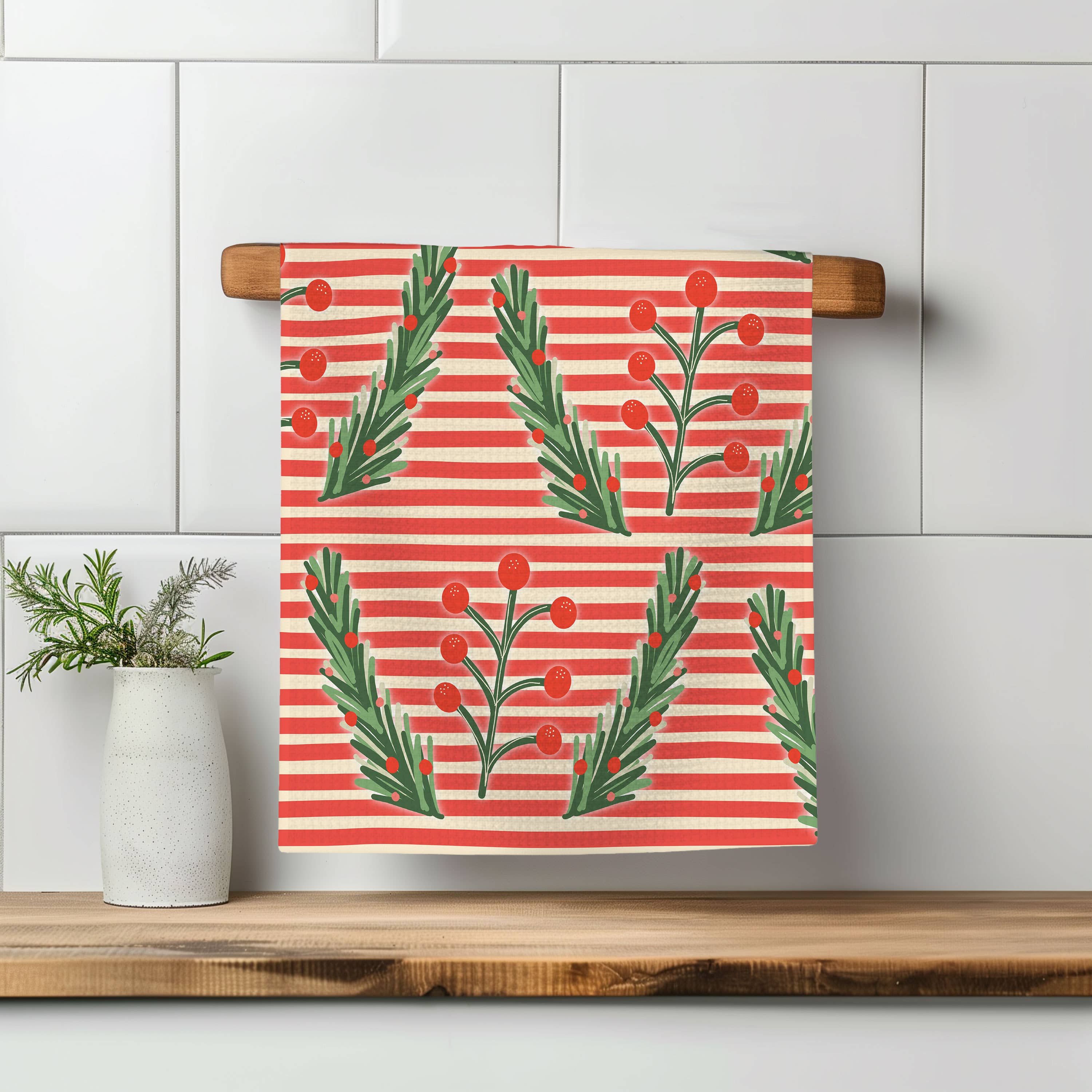 Canary Road - Vente Torchons - Torchon de cuisine rétro de Noël, gaufre, pâtisserie des fêtes2