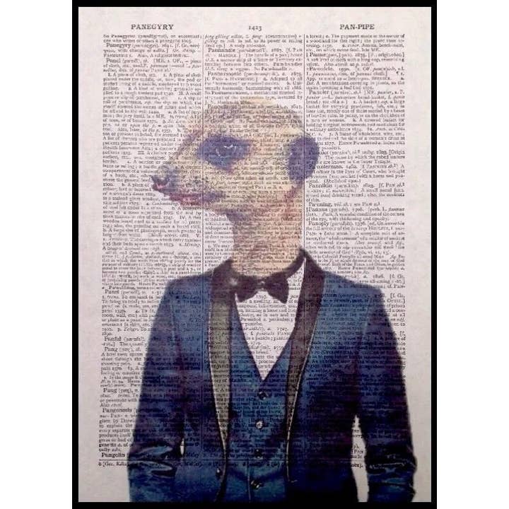 Meerkat Dictionary Wall Art - Quirky Animal Print - Home Art for wholesale by Parksmoonprints