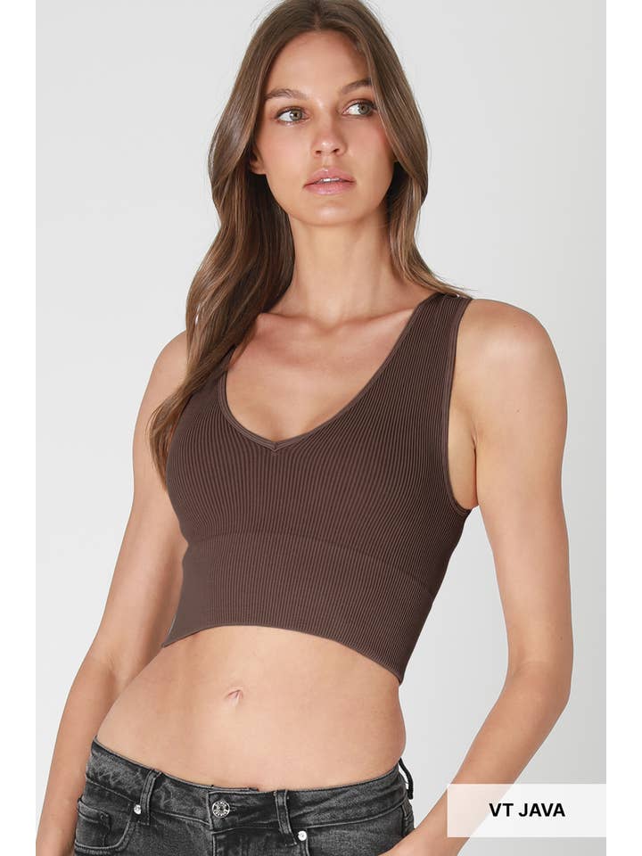 NIKIBIKI - Wholesale Knit Top - Women's - NS8192 - Vintage Plunge V-Neck Seamless Crop Top9