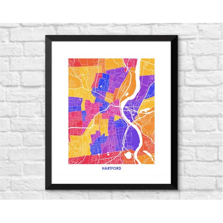 Juanita's Adventures - Wholesale Art Print - Juanitas Hartford Map Print2