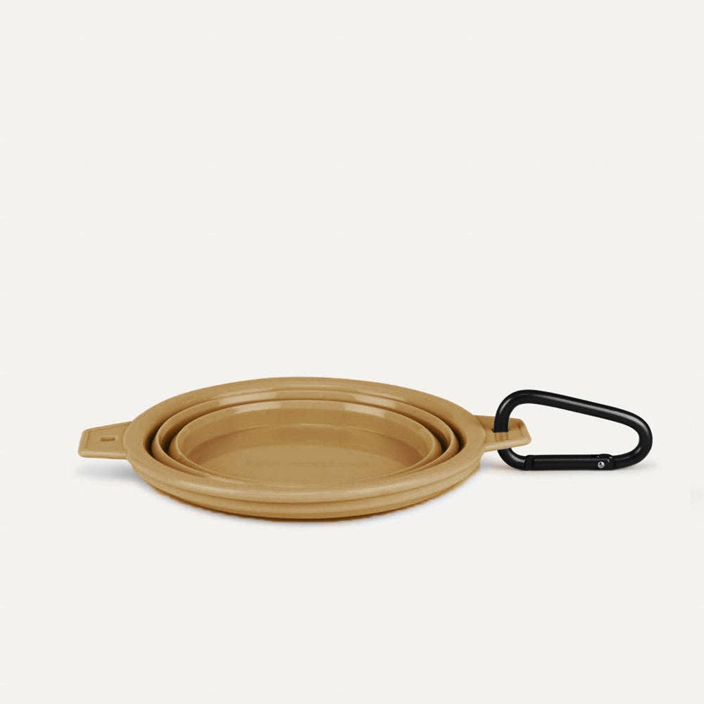 Tilley + Me - Wholesale Pet Bowl - Cat/Dog - Desert Tones Travel Collapsible Pet Bowl with Carabiner Clip1