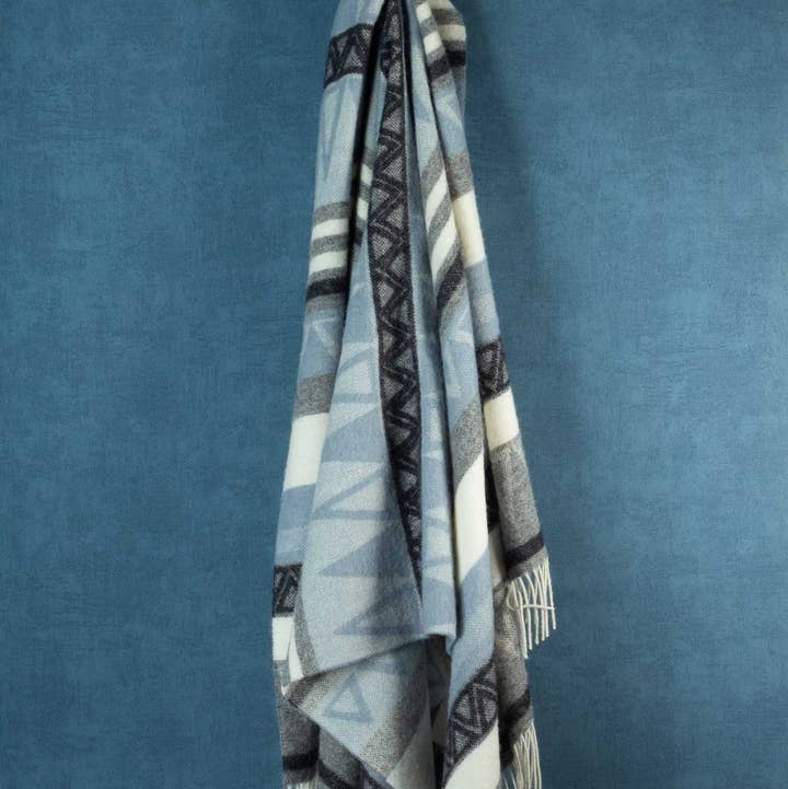 MoST - Wholesale Throw Blanket - Wool throw blanket TRIANGEL blue0