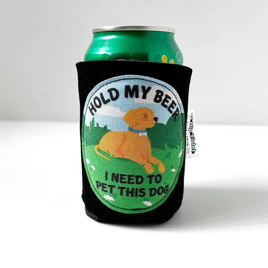 Hip Violet – wholesale Drink huggers & koozies – Dog Gift - "Hold My Beer I Need to Pet This Dog" Can Cooler2