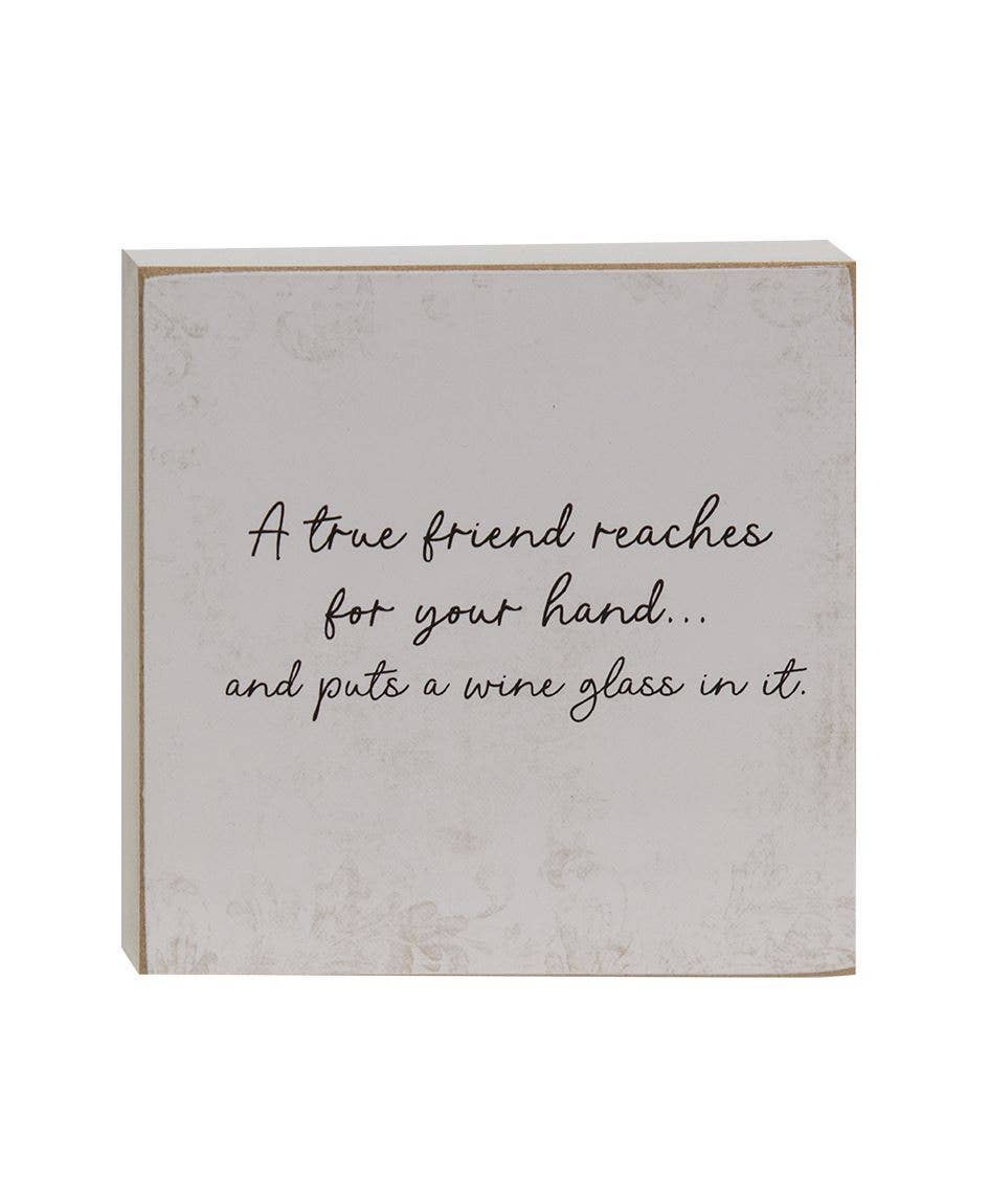 Col House Designs - Wholesale Sign - A True Friend Square Block, 2 Assorted2