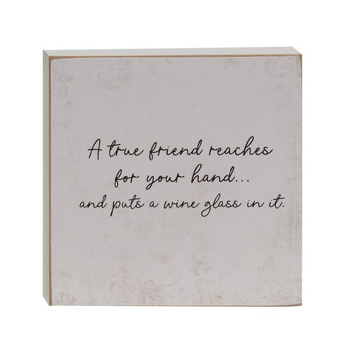 Col House Designs - Wholesale Sign - A True Friend Square Block, 2 Assorted2