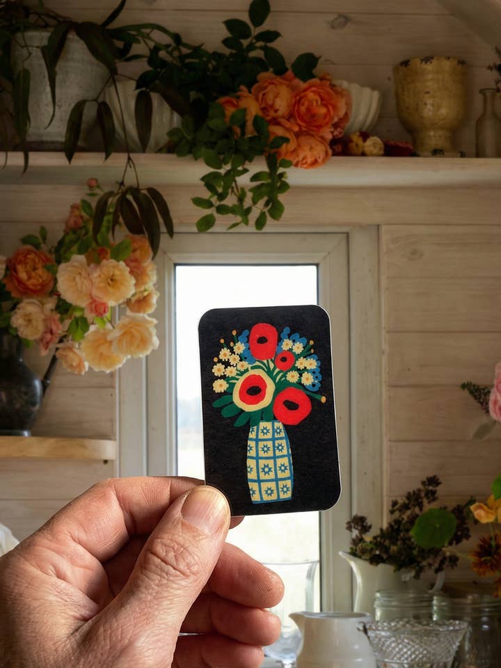 Autocollant - Vase à fleurs Flk pour la vente par Anisa Makhoul