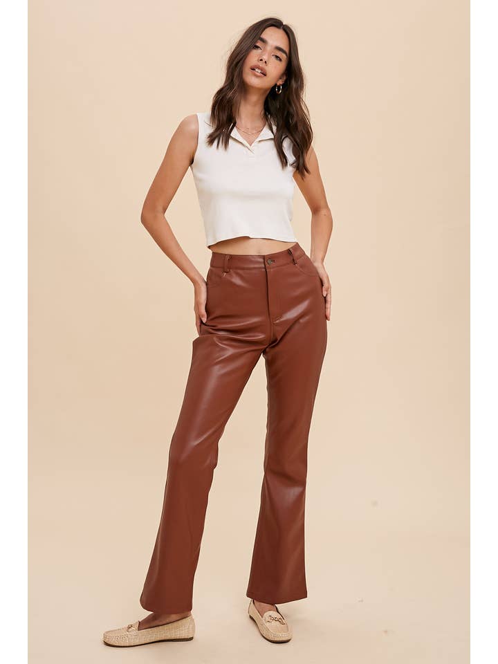 In Loom - Wholesale Broek - Dames - Uitlopende vegan leren broek6