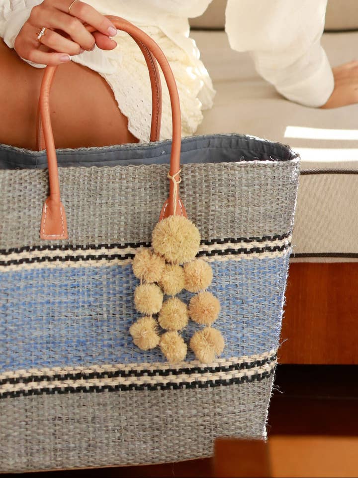 Waterfall Pompoms Raffia Poufs Charm Embellishment for wholesale by Shebobo