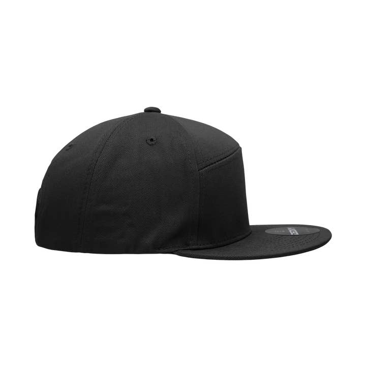 The Park Wholesale - Wholesale Flat Brim Cap - Unisex - Decky 1098 Blank 7 Panel Flat Bill Snapback Hats