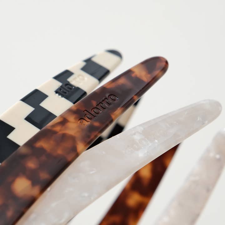 Assorted Core Acetate Skinny Headband | Checkered & Marbled for wholesale on Faire4