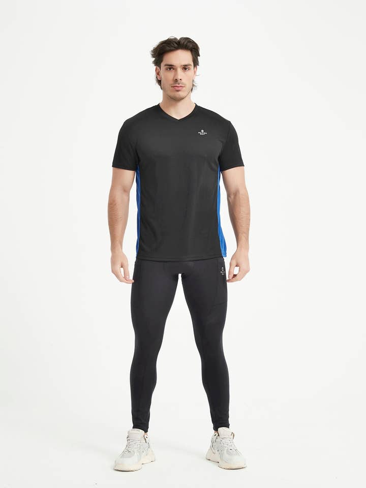 T-shirt à manches courtes avec col en V pour homme pour la vente par Neyo