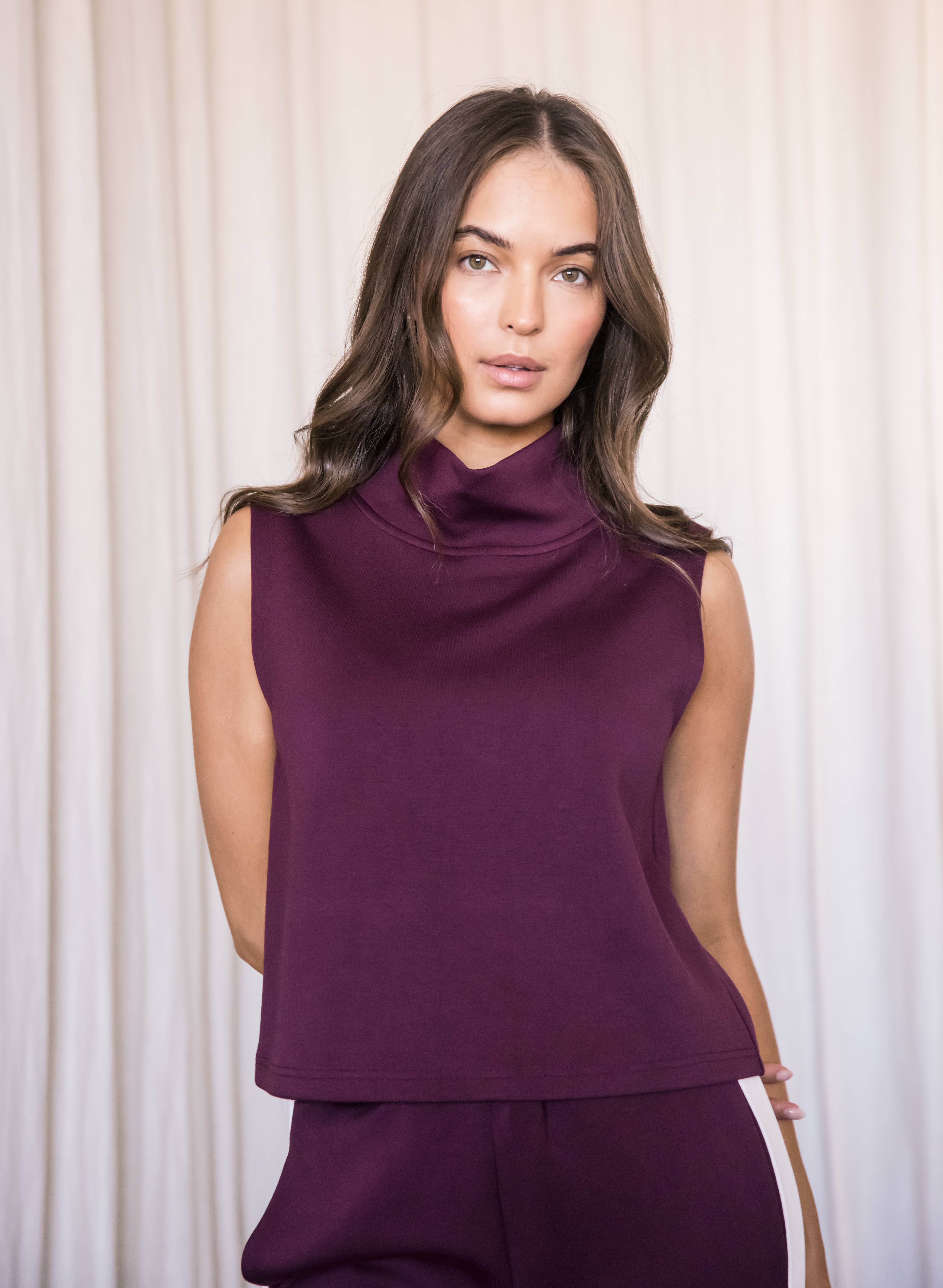 P. CILL - Wholesale Knit Top - Women's - P. CILL Butter Modal Cowl Neck Sleeveless Top41