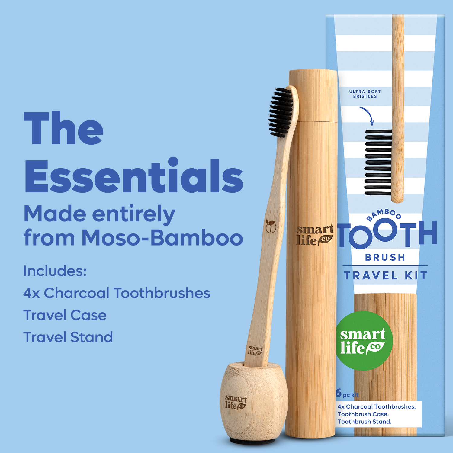 SmartLifEco - Wholesale Toothbrush - Bamboo Toothbrush Travel Kit | 6 Piece1