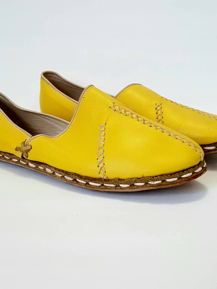 Nida Loafers in Mustard for wholesale by Nidalu Handmade