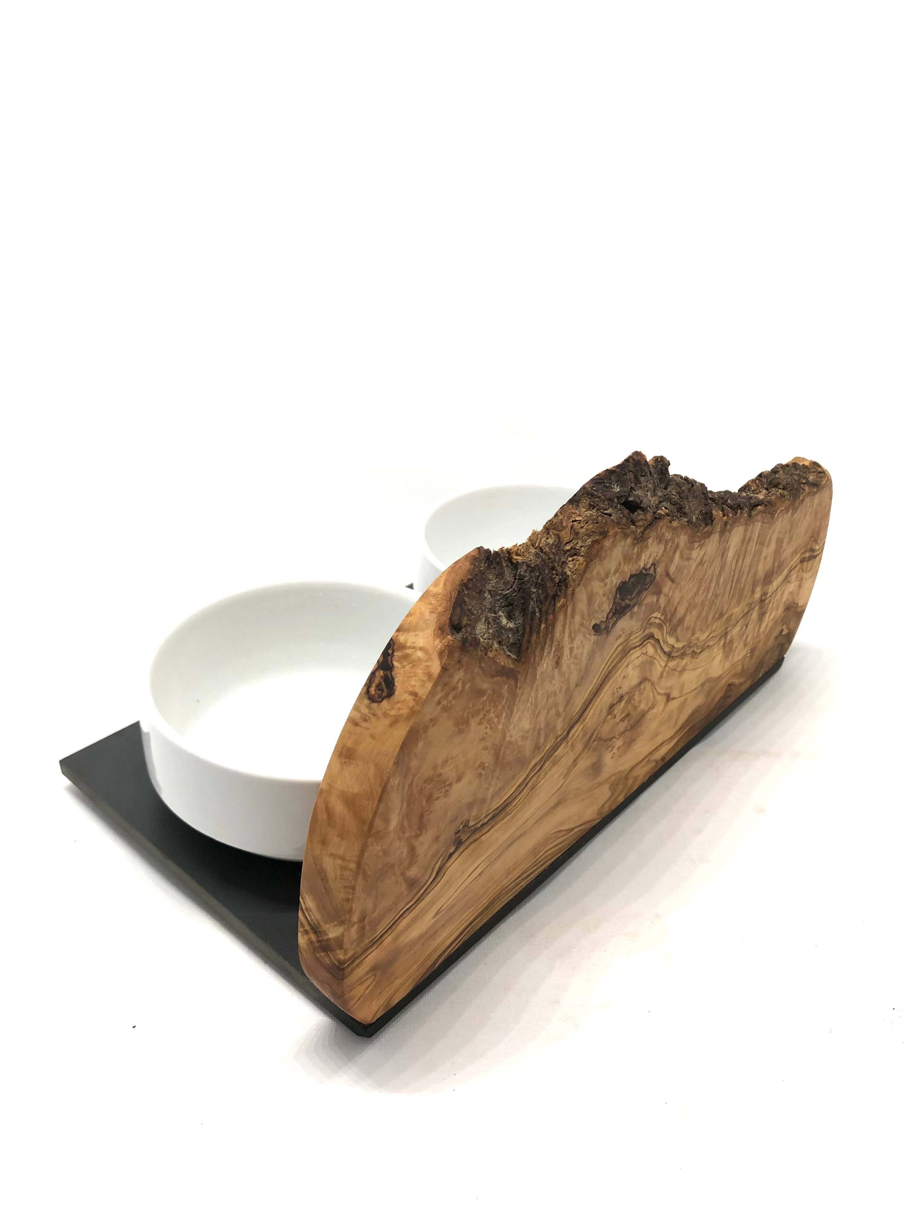 olivenholz-erleben - Wholesale Pet Bowl - Cat/Dog - Feeding and drinking station “Cats only” 2x 0.4 liter DUO MOUNTAIN3