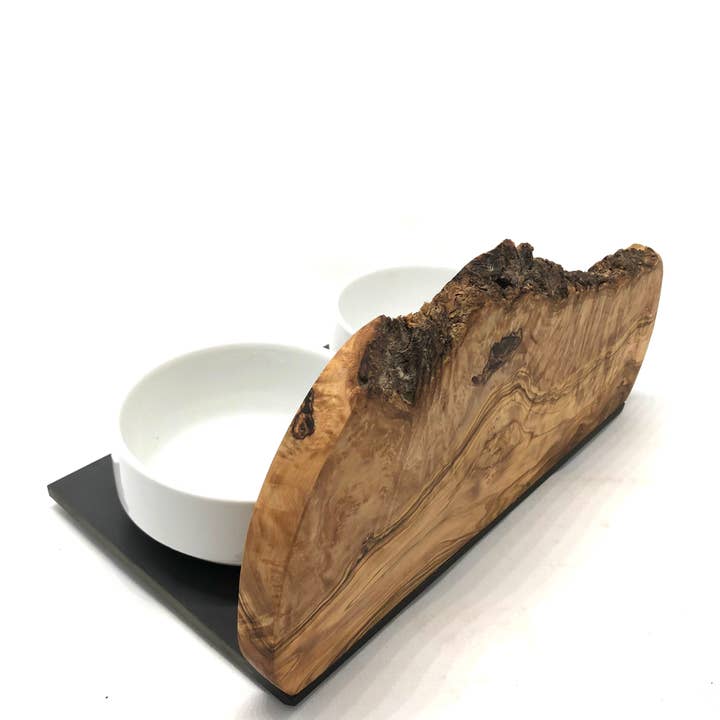 olivenholz-erleben - Wholesale Pet Bowl - Cat/Dog - Feeding and drinking station “Cats only” 2x 0.4 liter DUO MOUNTAIN3