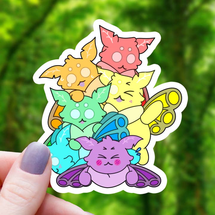 Pride Pile of Mothmen Sticker - 3" for wholesale by Mimic Gaming Co