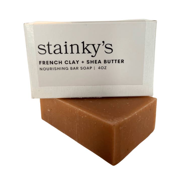 Savon en barre nourrissant - Argile française et beurre de karité (sans parfum) pour la vente par Stainky's