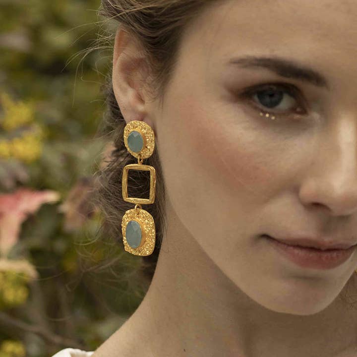 ACUS - Wholesale Dangle Earrings - Andrina Water Green Earrings2