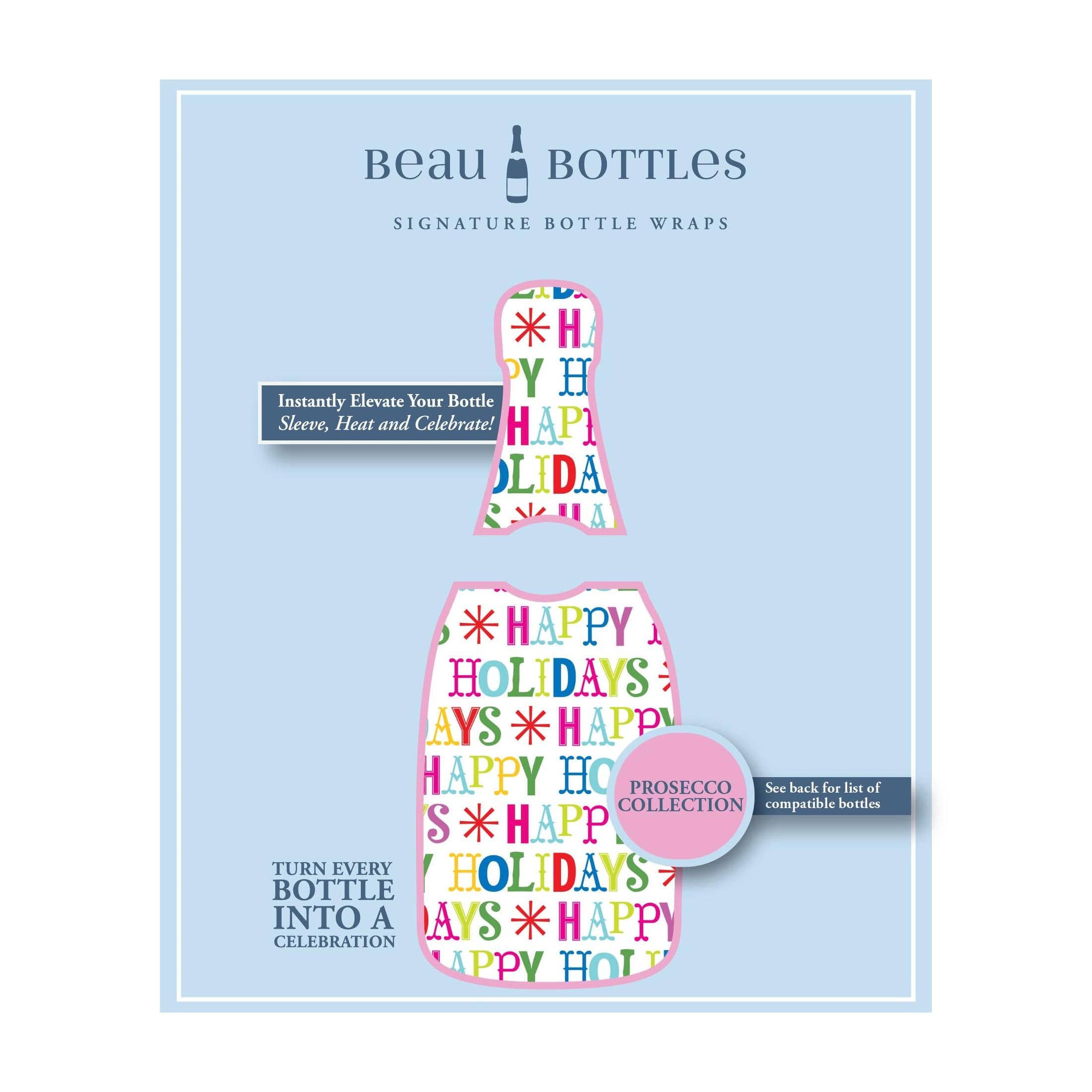 Beau Bottles - Wholesale Wine Gift Bag - Beau Bottles Happy Holidays - Prosecco Collection5
