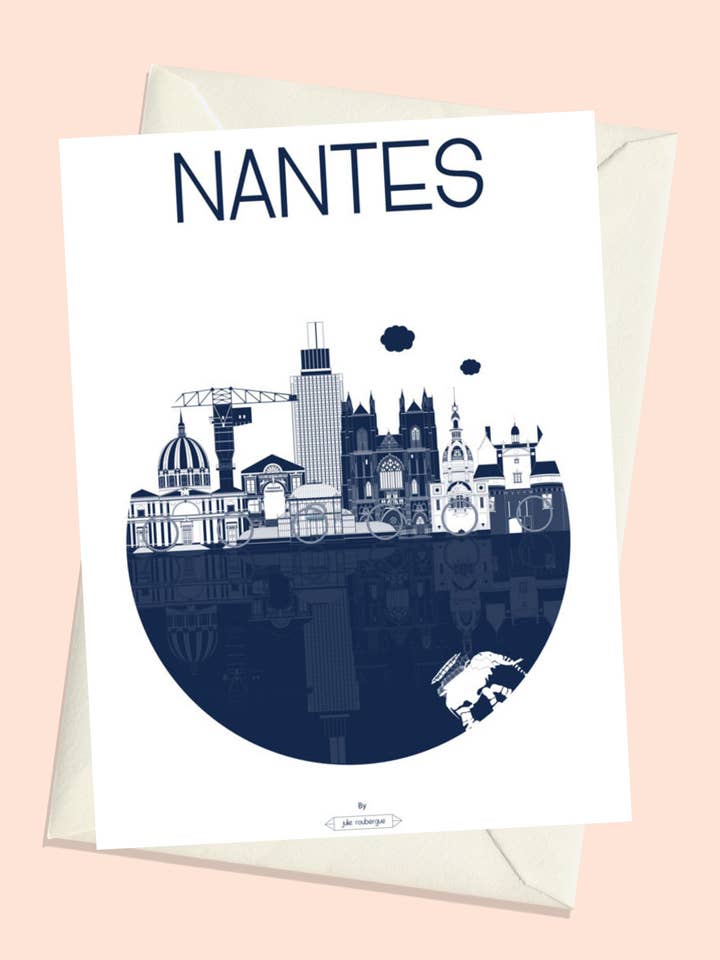 Cartolina NANTES, La Città per la vendita all'ingrosso da parte di Julie Roubergue