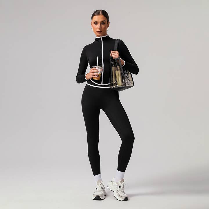 2 Pcs Set Contrast Color Slim Jacket & Yoga Sports Leggings and other Purchase Wholesale ropa deportiva. Free Returns & Net 60 Terms on Faire trending on Faire.