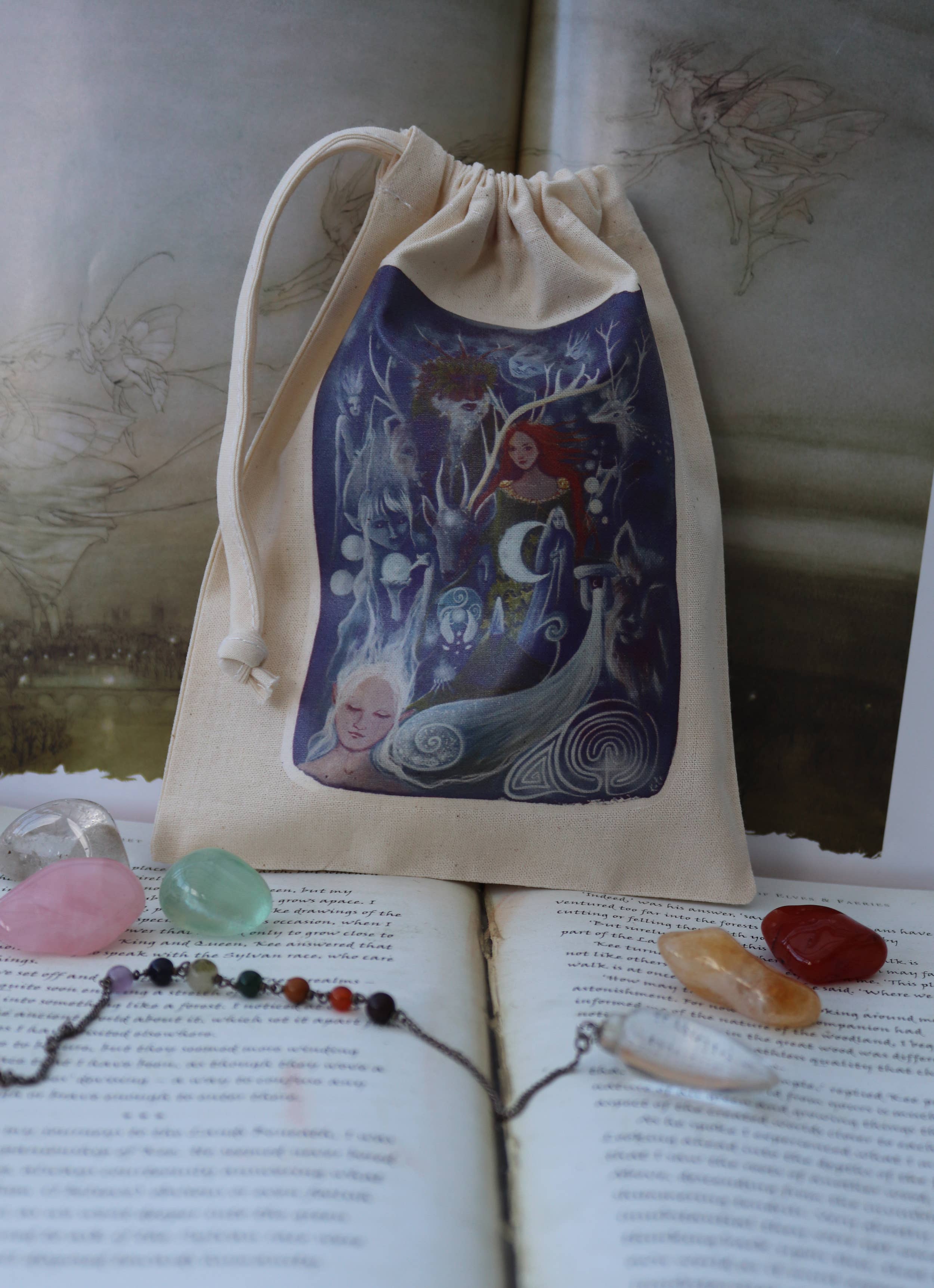 FreeRangeFaeries - Wholesale Pouch - Women's - The Silver Wheel Tarot Pouch1