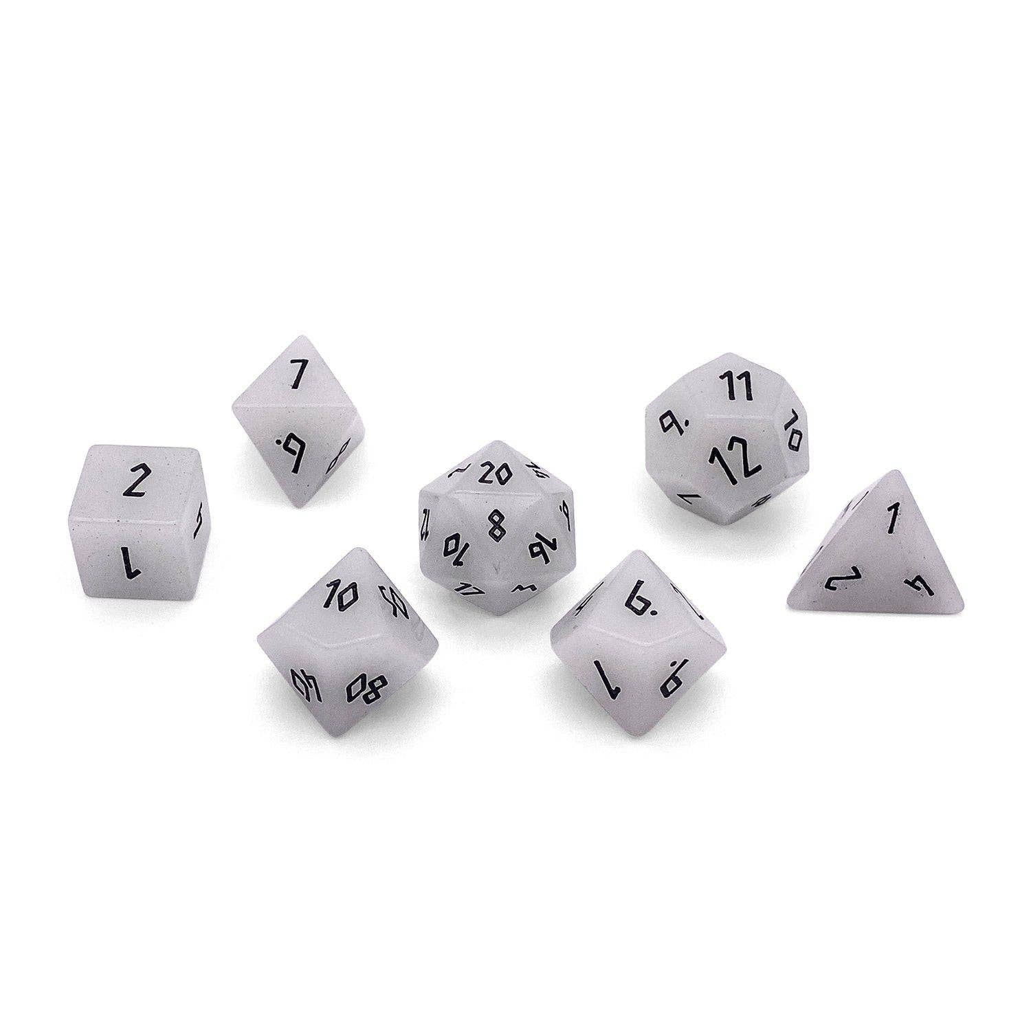 Norse Foundry - Wholesale Dice - Glowstone Blue - 7 Piece RPG Set Gemstone Dice2
