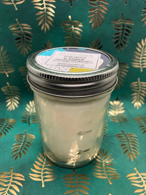 Oakmoss & Amber vegan, soy & wood-wick candle - 6 oz. for wholesale by C & A Soy Candles, LLC