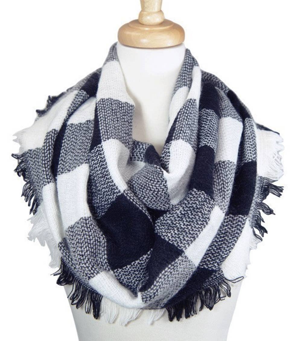 Fennco Styles - Wholesale Scarf - Women's - Buffalo Plaid Infinity Scarf8