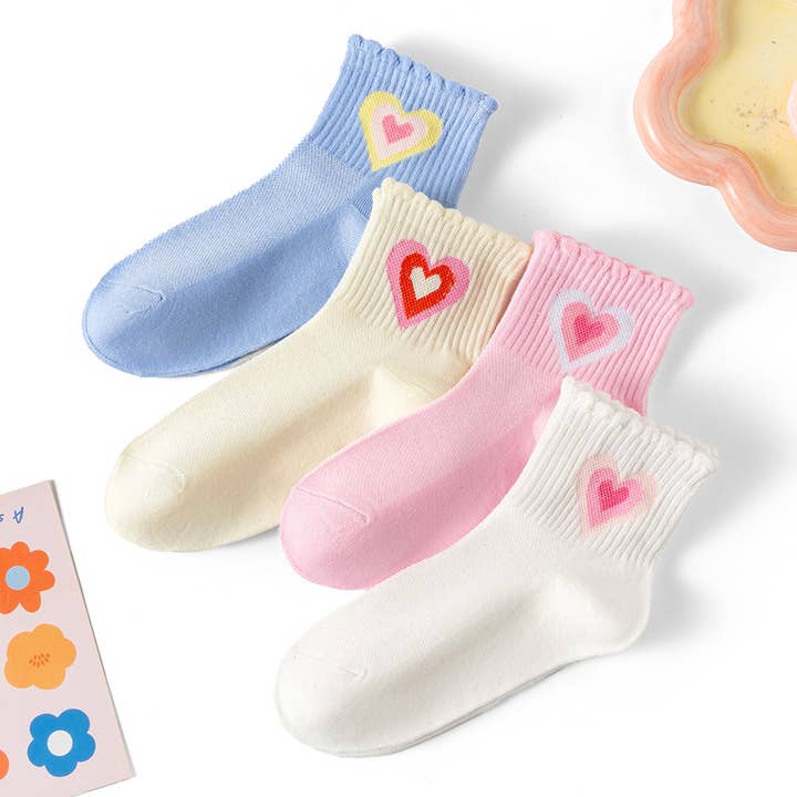 Valentines Day Sweet Heartbeat Ruffle Socks for wholesale by MKS America