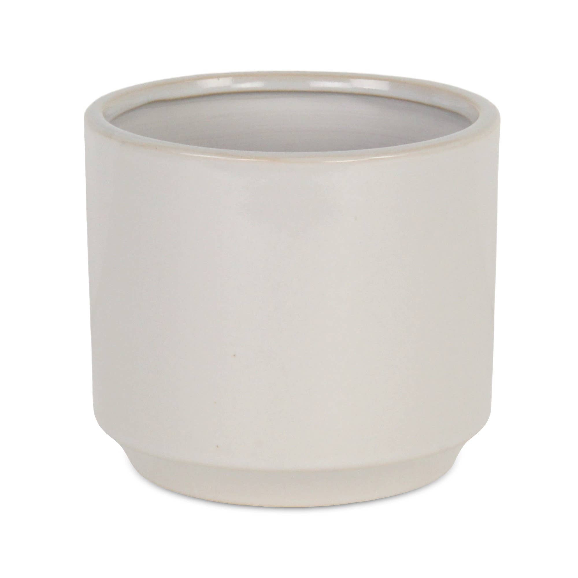 Cheungs Home Decor - Vendita all'ingrosso Vasi per piante - Elegora vaso in ceramica monocolore con lato dritto - bianco sporco5
