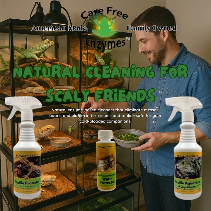 Carefree Enzymes - Wholesale Pet Cleaning Supplies - Reptile Habitat & Terrarium Cleaner | Safe for All Reptiles & Amphibians | 16 oz6