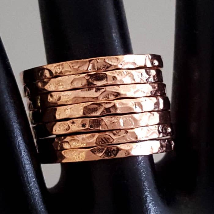 Costello International - Wholesale Band/Stacked Ring - Semanario Hammered Pure Healing Copper Roma Rings