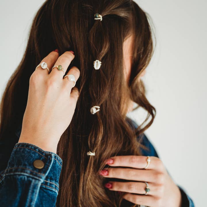 K'lani hair tie bracelets - Wholesale Hair Tie - "Tide" Seashell Beach Vibe Hair Tie Rings1