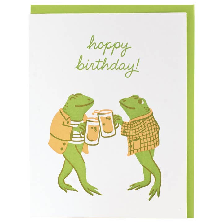 Smudge Ink - Wholesale Birthday Card - Dapper Frogs Birthday Card