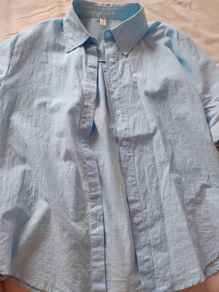 HIDDENBRAND - Wholesale Button Down Shirt - Women's - cotton linen blend button down shirt9