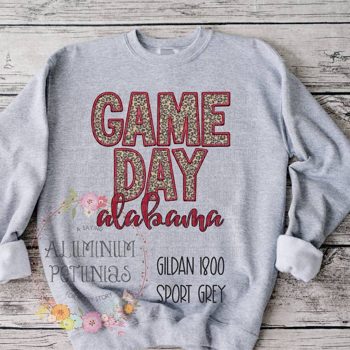 Aluminum Petunias - Wholesale Sweatshirt - Women's - Game Day Faux Embroidery Graphic Tee1