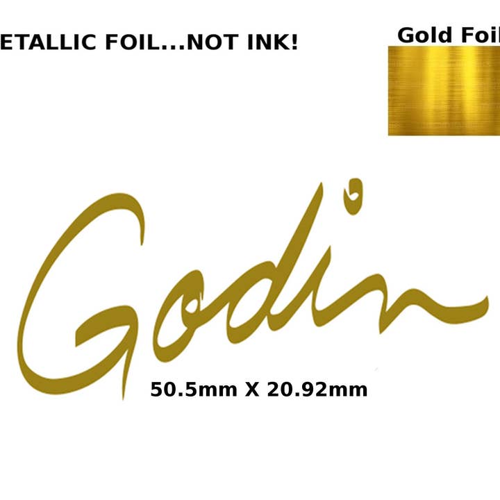 Calcomanía Godin para guitarra con el logotipo de Water Slide 171G para venta al por mayor de Luthier decals