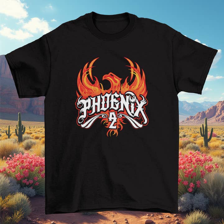 Phoenix AZ Fire Bird T-Shirt for wholesale by Eyeconic Prints