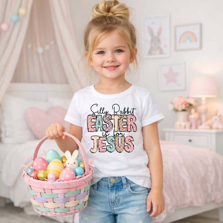 Camiseta Silly Rabbit Easter is for Jesus Kids por atacado de AvaryMaeInspirations
