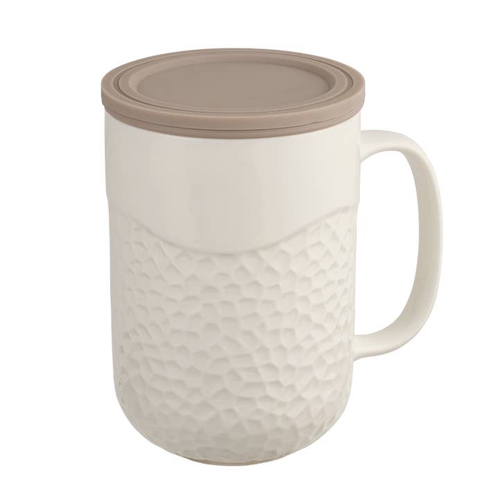 CasaWare - Wholesale Tea Strainer/Infuser - 15oz Tea Infuser Mug Coral2