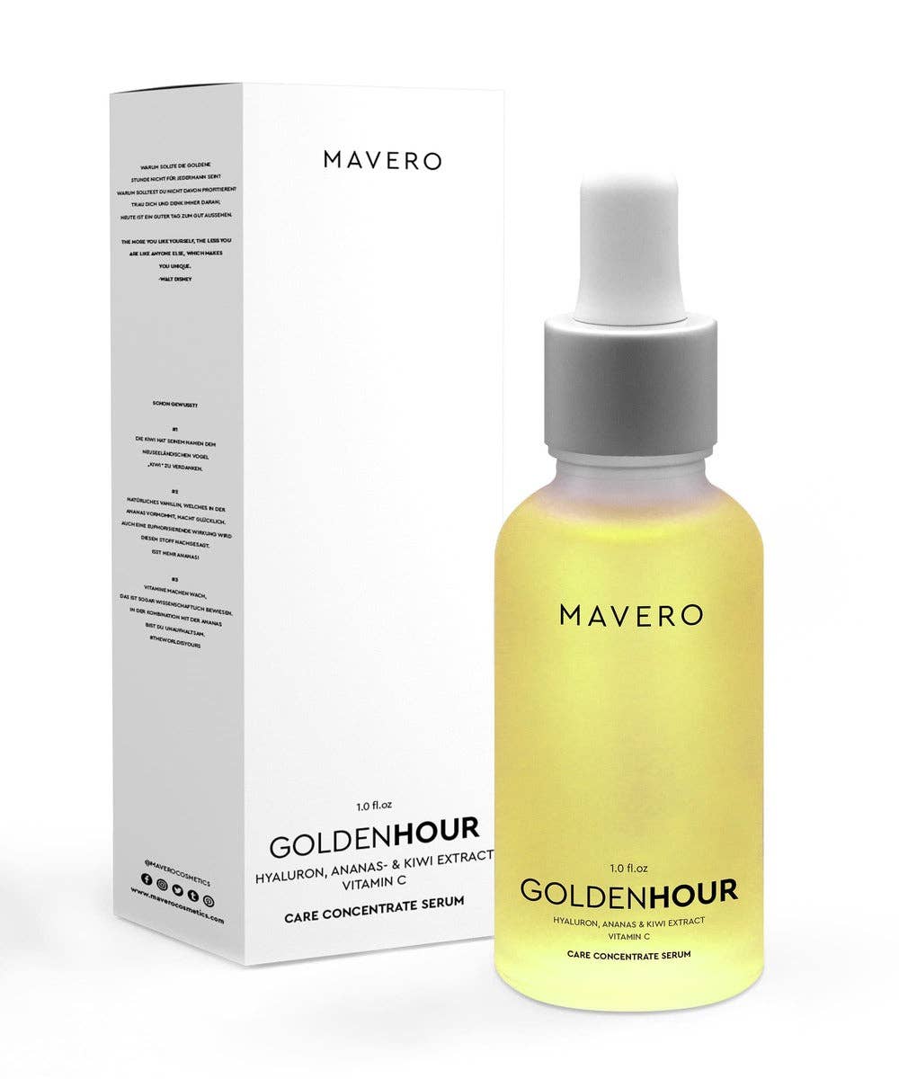 MAVERO COSMETICS – wholesale Facial serum/concentrate – GOLDENHOUR - Vitamin C Serum with Hyaluronic Acid, Kiwi & Anana