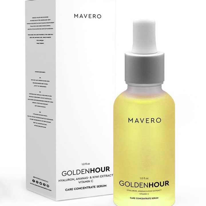 MAVERO COSMETICS - Wholesale Facial Serum/Concentrate - GOLDENHOUR - Vitamin C Serum with Hyaluronic Acid, Kiwi & Anana